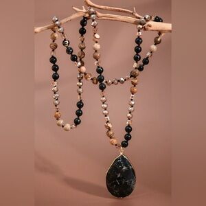 Midnight Earthstone Statement Necklace
